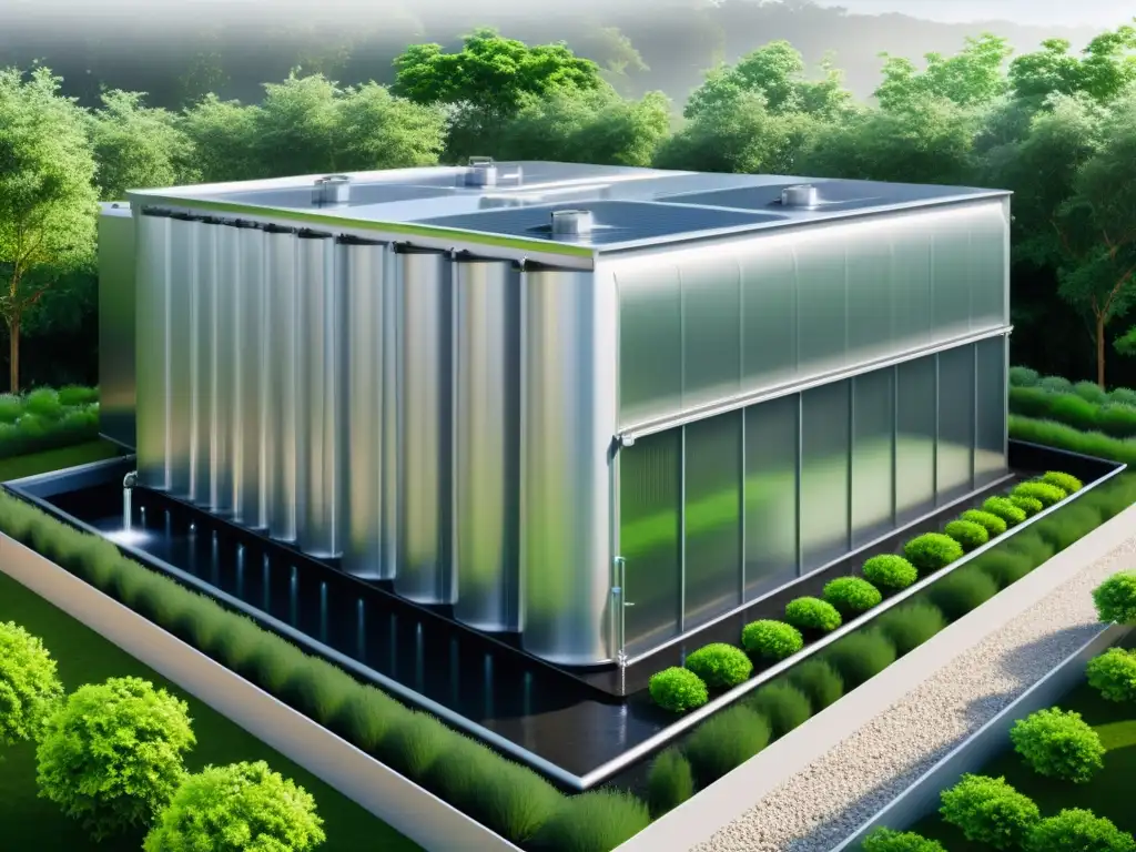 Edificio urbano con sistema de recolección de agua de lluvia Aprovechamiento aguas pluviales en edificio urbano con moderno sistema de recolección y jardines verdes circundantes