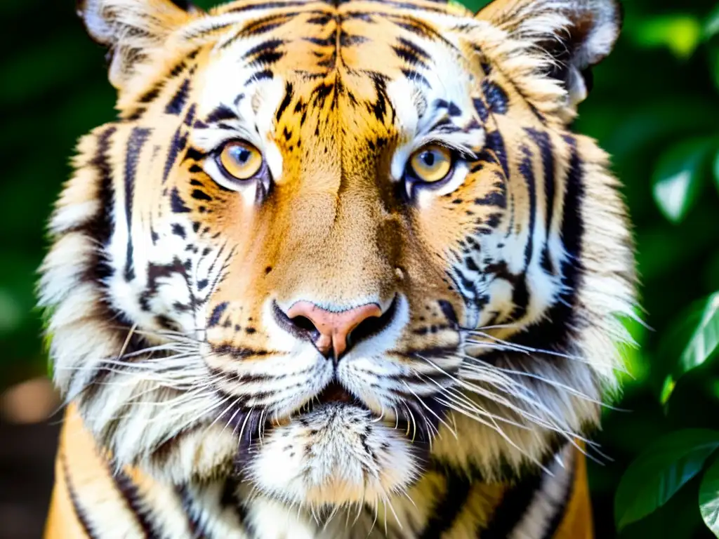 Fotografía artística en espacios naturales salvajes: Intenso retrato de un tigre salvaje con ojos dorados, en la densa selva