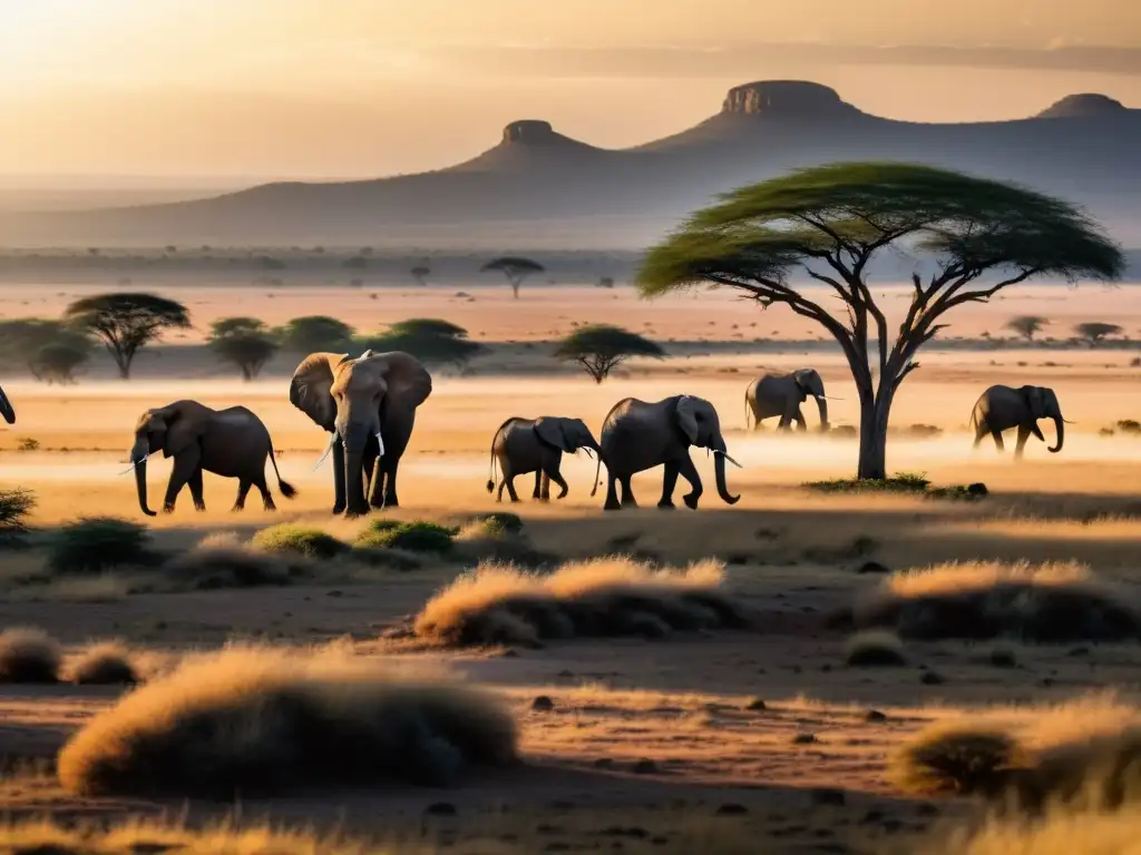 Una asombrosa sabana africana con diversa vegetación y vida salvaje