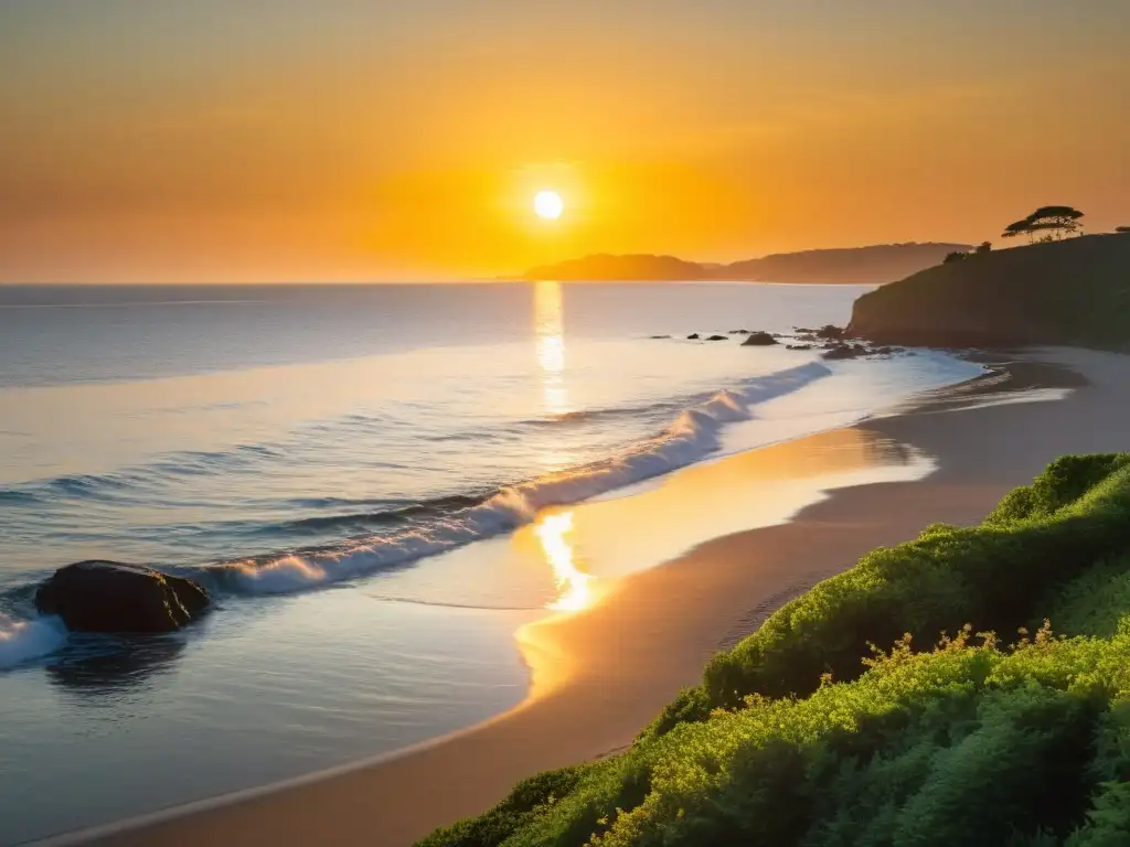 Un atardecer sereno en la costa, con beneficios para la salud vivir cerca del mar