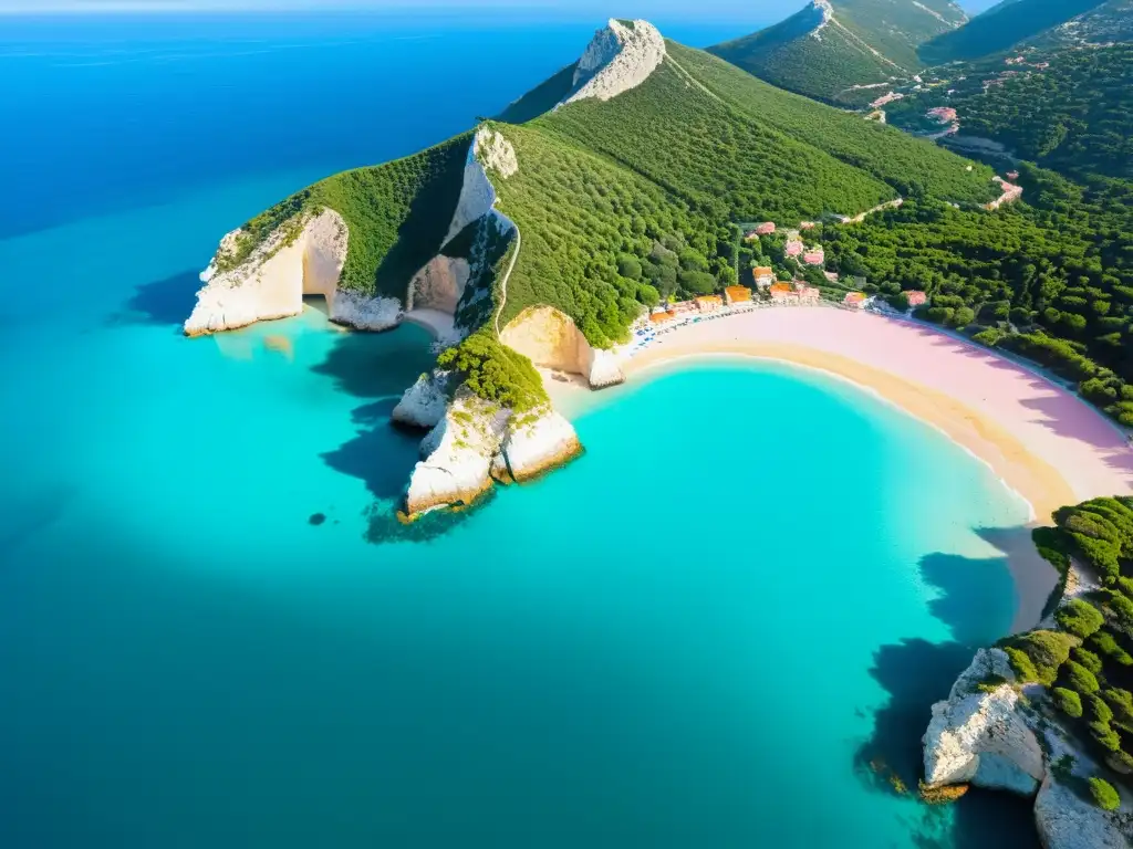 Un atardecer vibrante sobre la costa mediterránea, con aguas turquesas, playas doradas y pueblos tradicionales