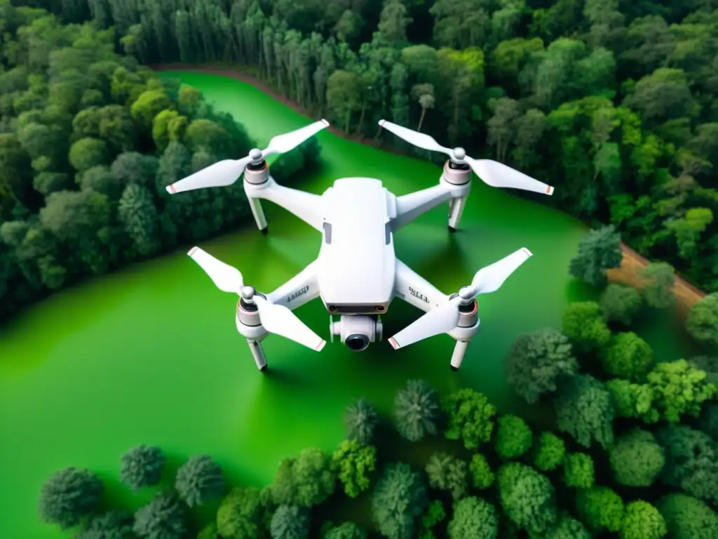 Avances tecnológicos en drones para monitoreo ecológico sobre exuberante bosque biodiverso