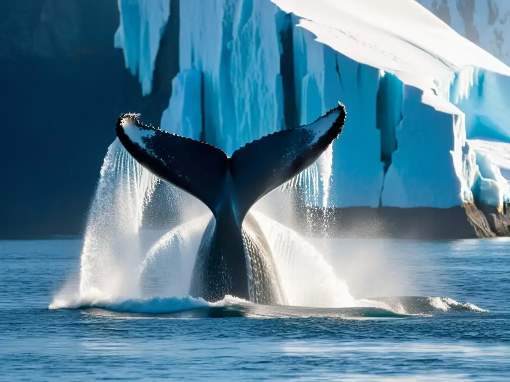 Ballena jorobada emerge majestuosa en aguas árticas, capturando la migración anual de ballenas en el Ártico