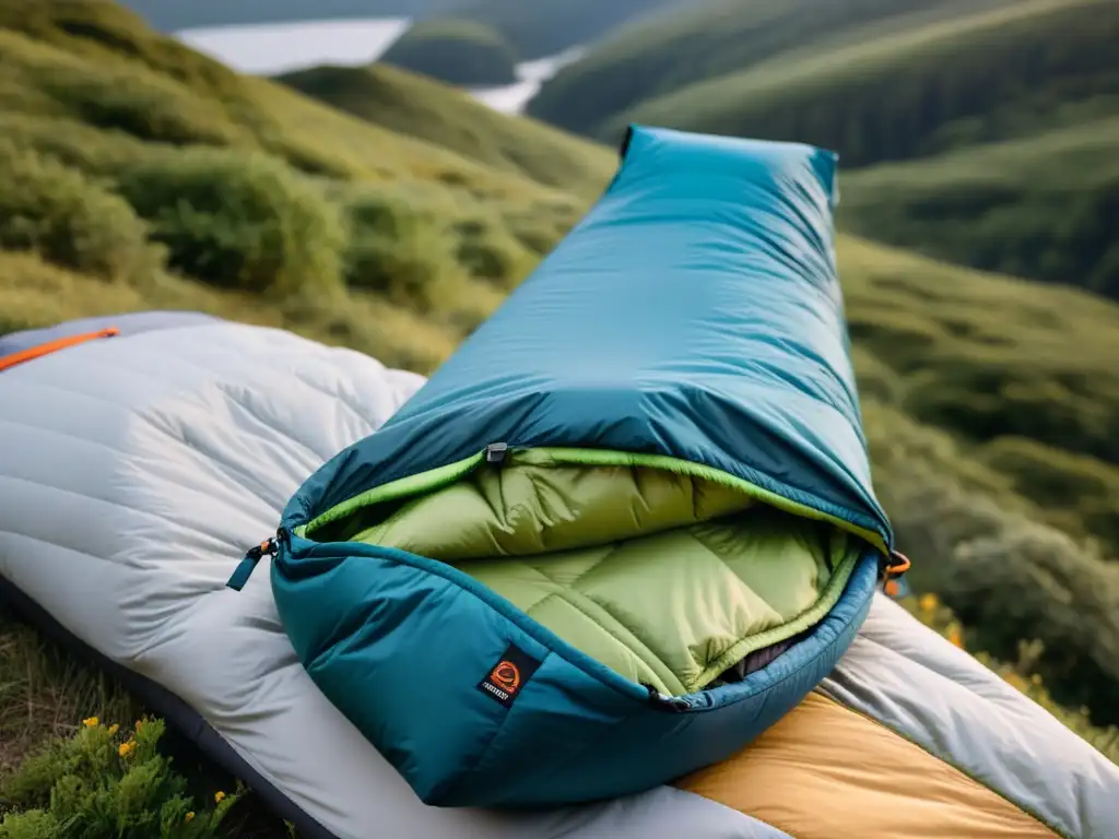 Explorando una bolsa de dormir ecológica para exteriores en medio de la naturaleza, conectando con la vida sostenible