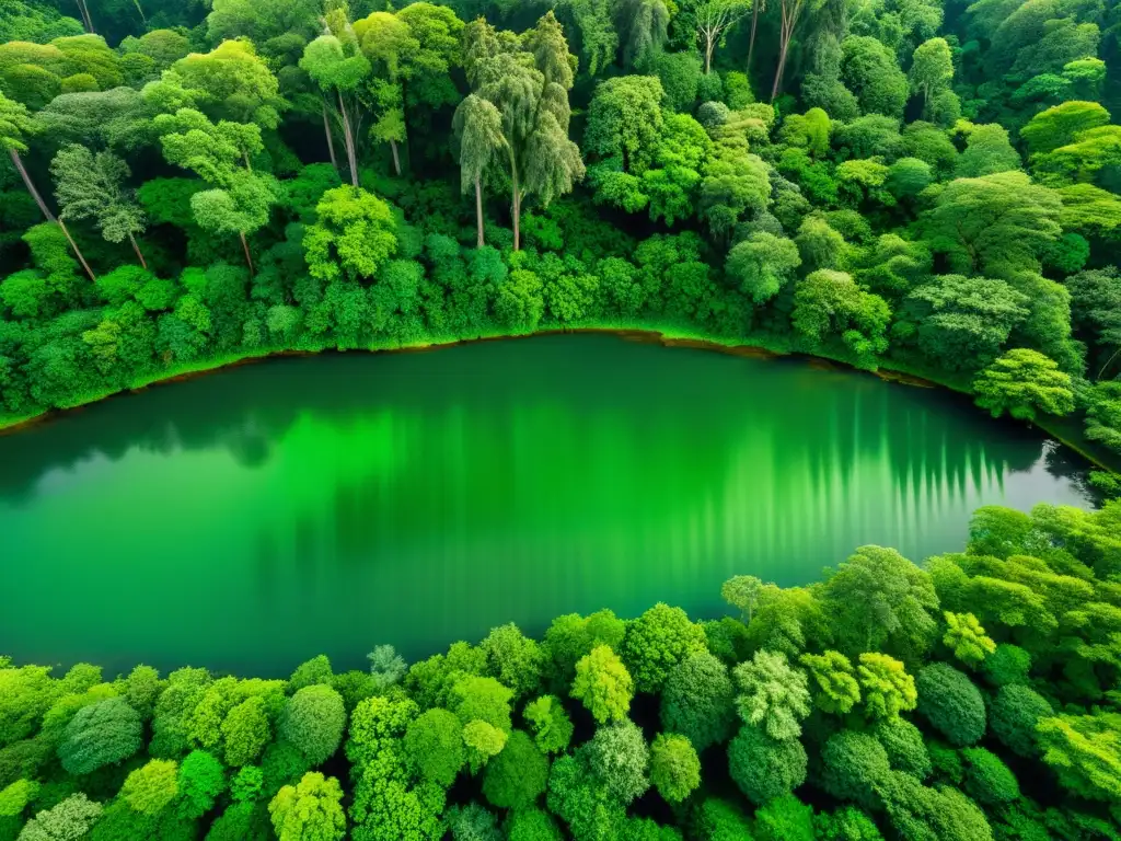 Un bosque exuberante y tranquilo con rayos de sol filtrándose a través del dosel, creando un tapiz natural