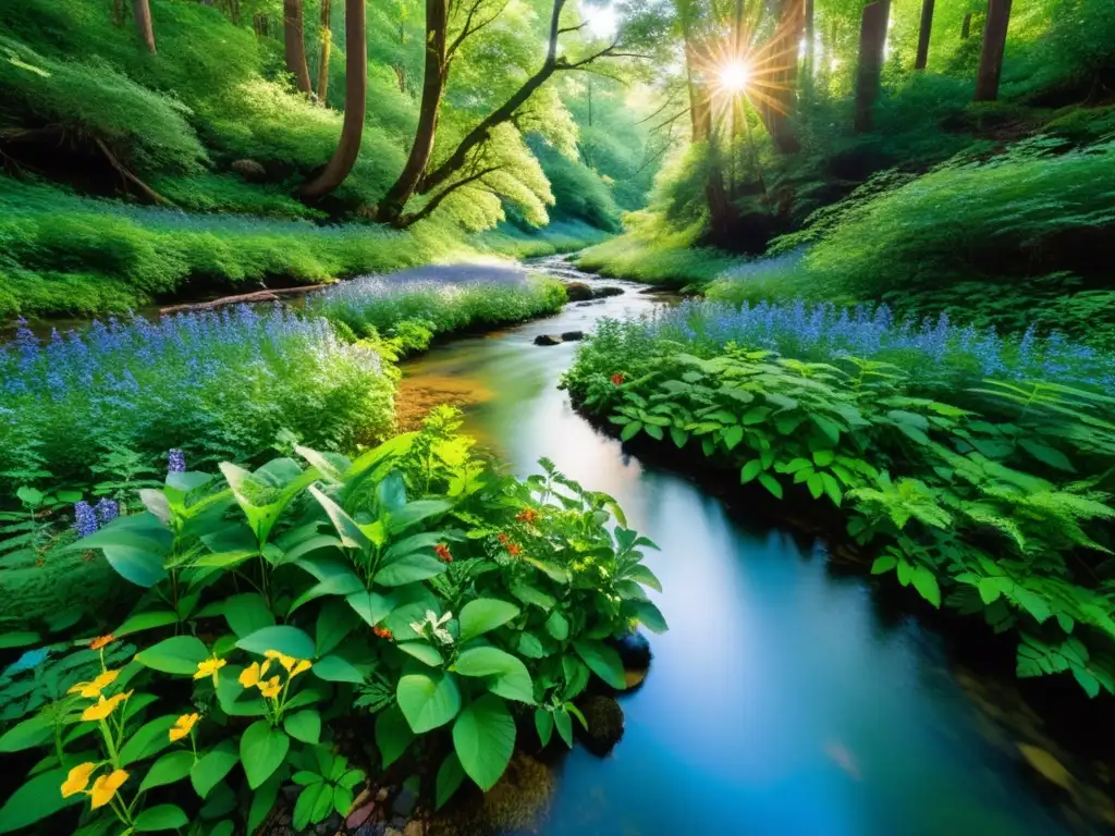 Un bosque exuberante y vibrante, reflejando la importancia del activismo ambiental inspira creatividad