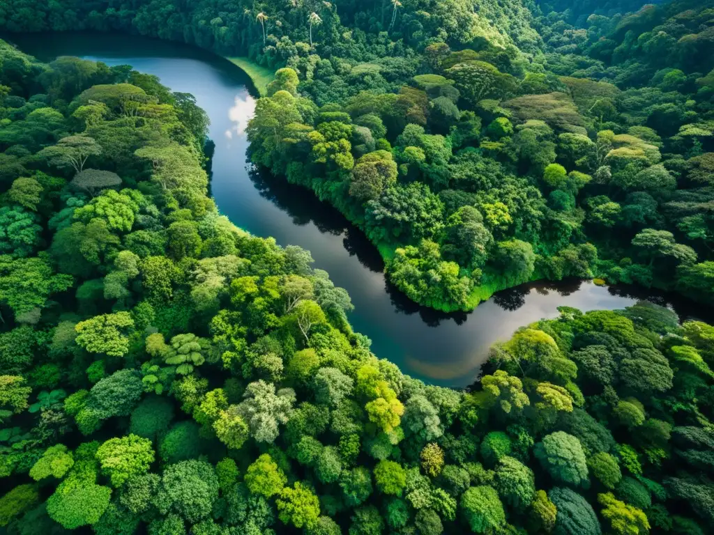 Un bosque lluvioso exuberante y vibrante, con diversidad de árboles y vegetación