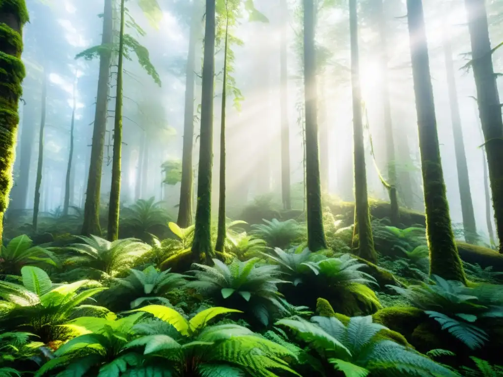 Un bosque nuboso misterioso y exuberante con una diversidad de vida