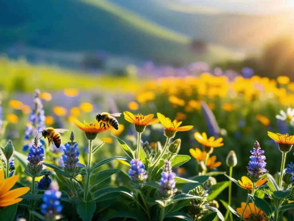 Un campo vibrante y biodiverso contrasta con el efecto de los pesticidas en la biodiversidad