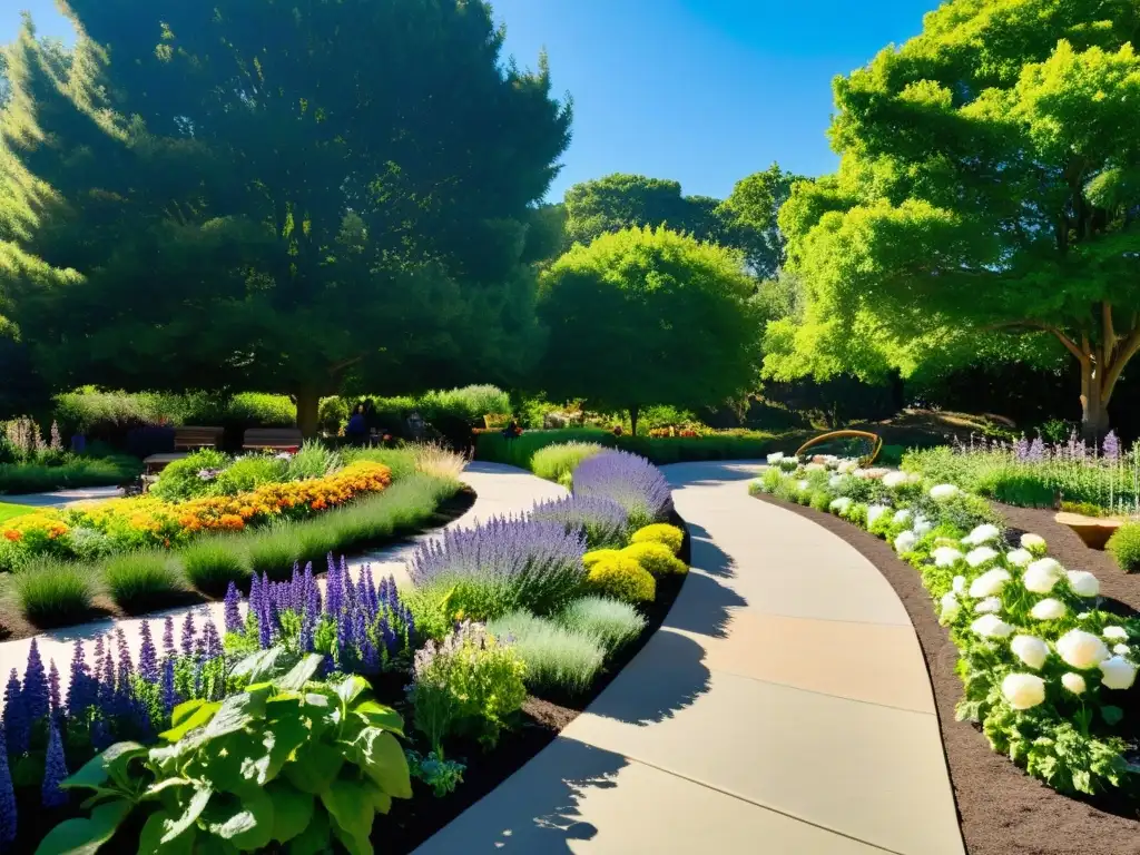 'Una comunidad diversa disfruta de los beneficios de la horticultura terapéutica en un jardín inclusivo y accesible