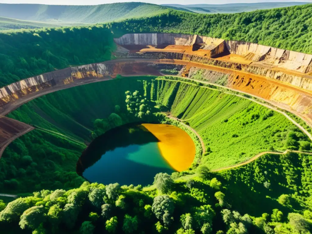 Contraste impactante entre la belleza natural y la explotación de metales raros