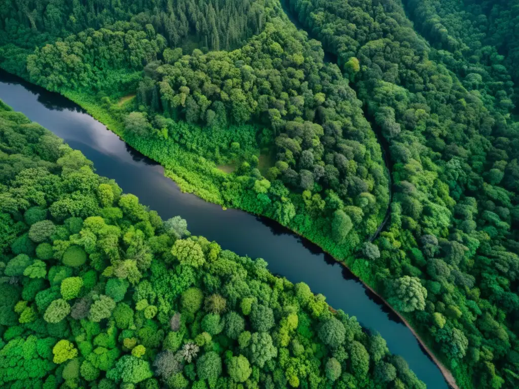 Contraste impactante entre bosque exuberante y área deforestada, mostrando alteraciones ecosistemas por civilizaciones