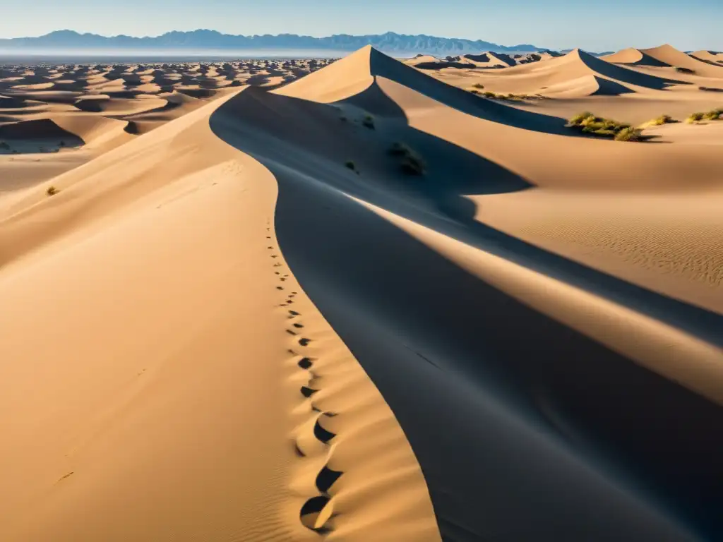 Desierto de arena extenso bajo cielo azul