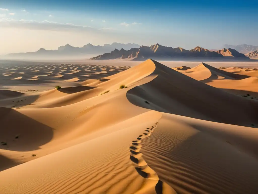 Biodiversidad en los desiertos de Oriente Medio: paisaje impresionante de dunas de arena, montañas y vida silvestre entre la inmensidad del desierto