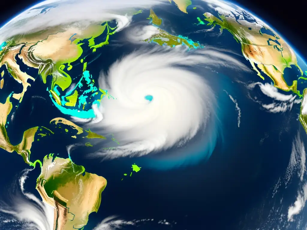 Detallada imagen satelital muestra patrones climáticos y sistemas de tormentas