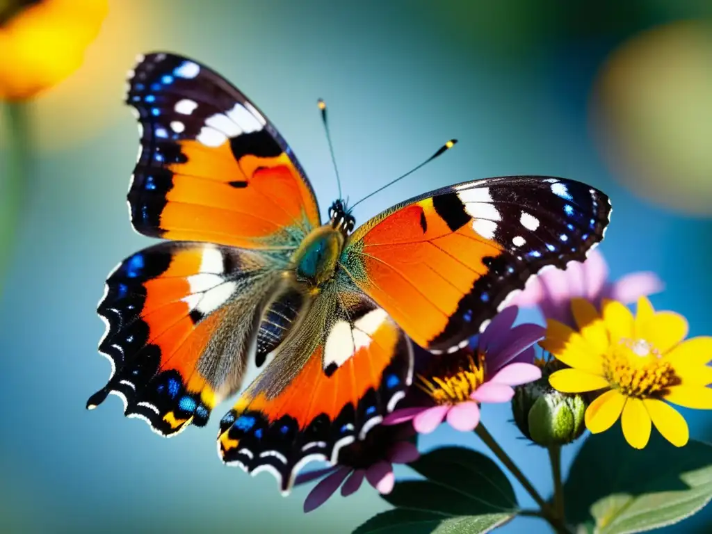 Detalle de mariposa posada en flor, resalta la importancia de los insectos en la conservación de ecosistemas