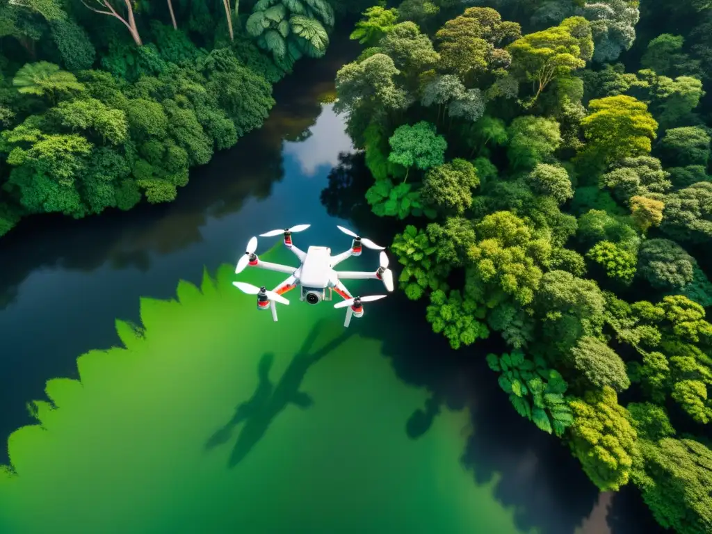 Drone captura imágenes de ecosistemas inaccesibles, revelando la exuberante vegetación y la belleza natural de la selva