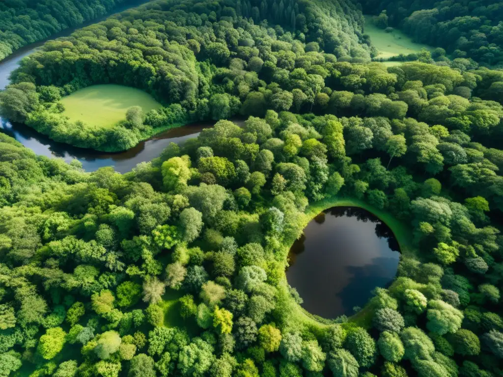 Drones capturan la exuberante vegetación y río en un bosque, destacando la importancia de la conservación de ecosistemas