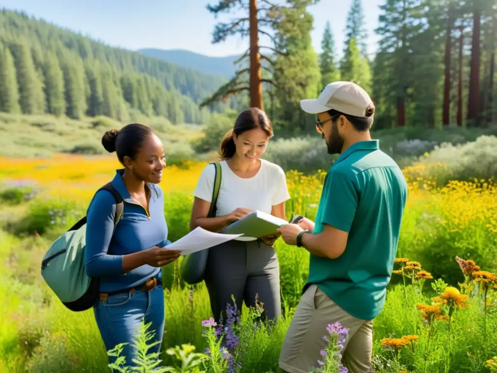 Restauración ecológica: Investigación y florecimiento en el campo Ecologistas y científicos analizan la restauración ecológica con software de simulación, mostrando el éxito de la revitalización del ecosistema