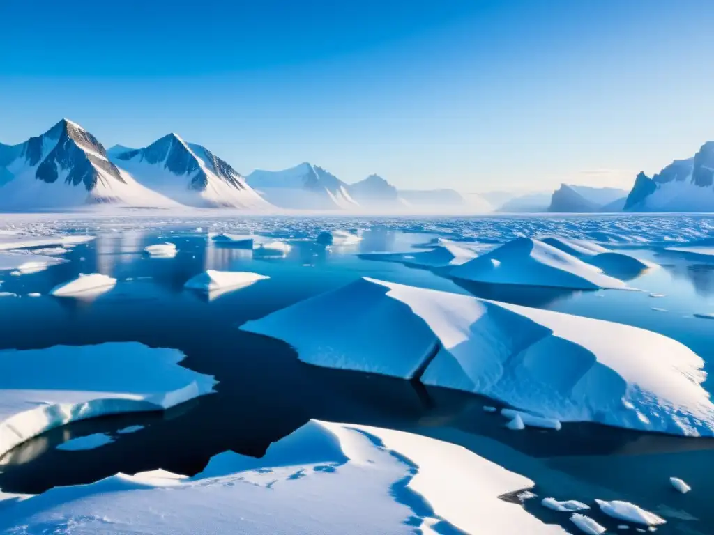 Ecosistema ártico con majestuoso oso polar y la delicada belleza del hielo glacial