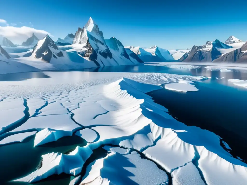 Ecosistemas glaciares del Pleistoceno: Imponente paisaje helado con mamuts y montañas nevadas en la era glacial