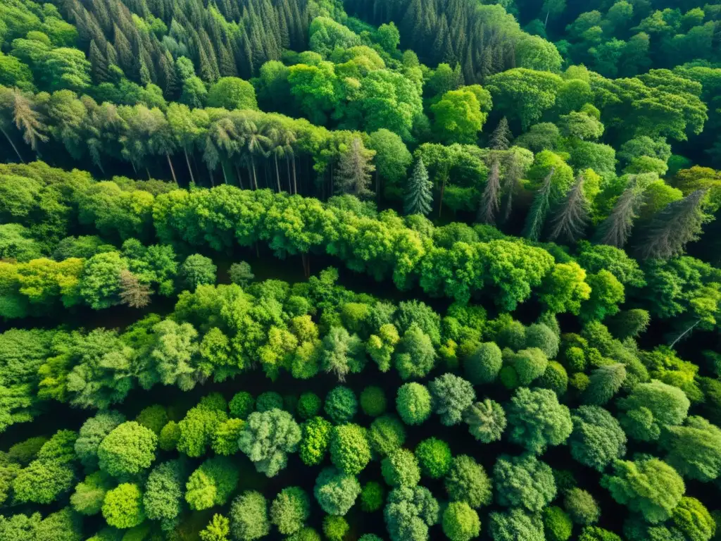 Descubriendo ecosistemas ocultos: impresionante bosque templado desde lo alto