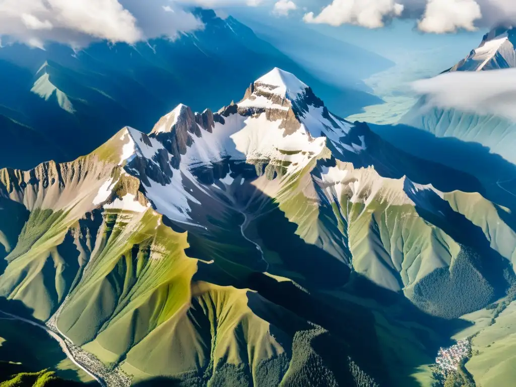 Emblemáticos picos del Cáucaso, valles profundos y bosques verdes