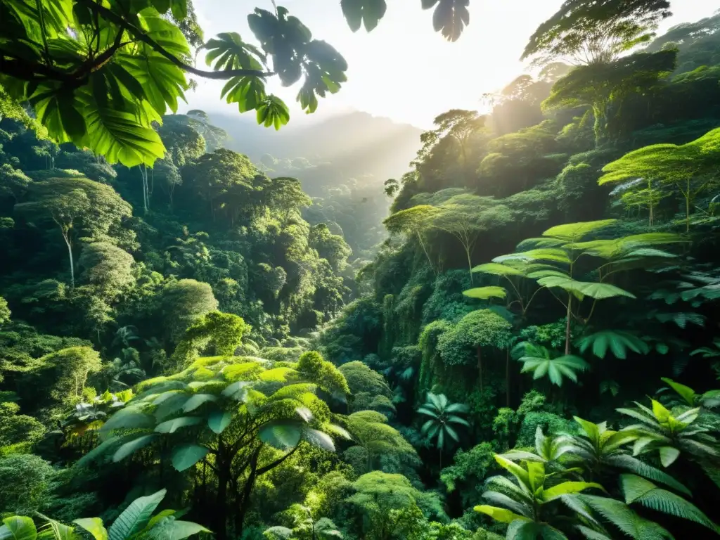 Encuentros cercanos con la naturaleza en Borneo: exuberante selva con aves coloridas y vegetación vibrante bajo el dosel soleado