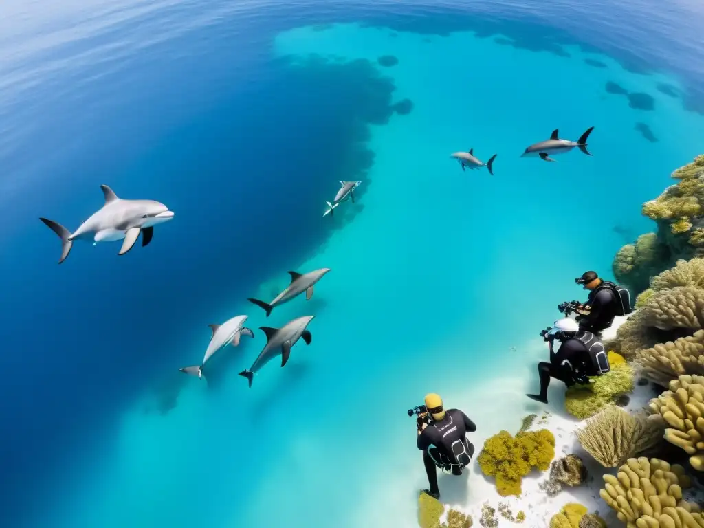 Un equipo de biólogos marinos utiliza tecnología avanzada para observar la fauna marina en su hábitat natural