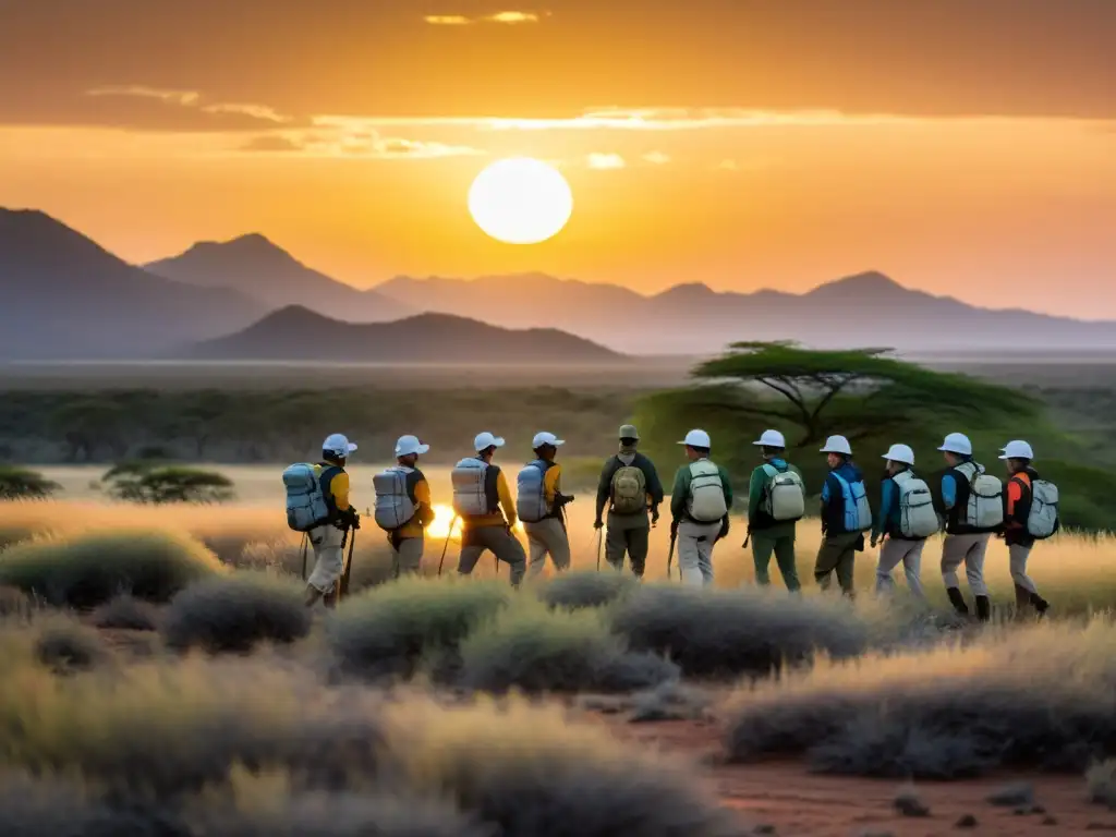 Un equipo de conservacionistas libera especies en su hábitat natural al atardecer, en un emotivo proyecto de reintroducción de especies