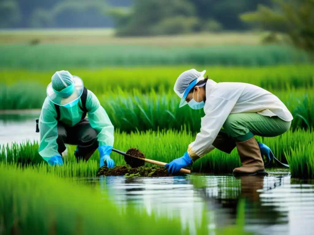 Un equipo de bioingeniería restaura un humedal, utilizando técnicas de bioingeniería para restauración ecológica