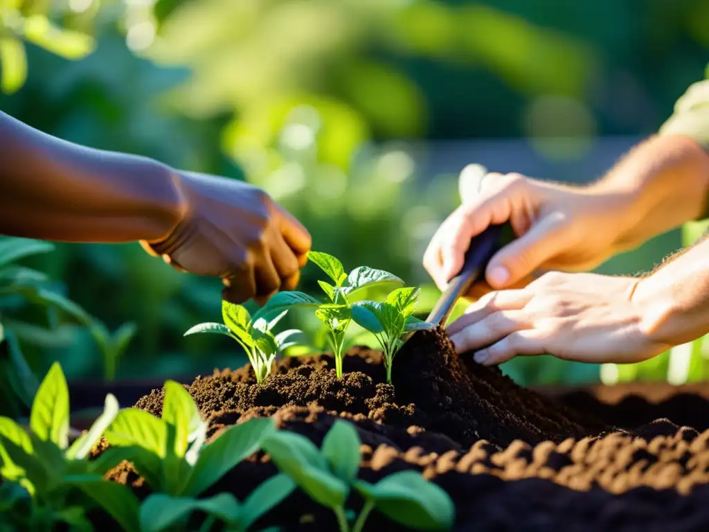 Un equipo de jardineros cuida con dedicación un parque urbano, resaltando el impacto positivo de los espacios verdes en la salud infantil