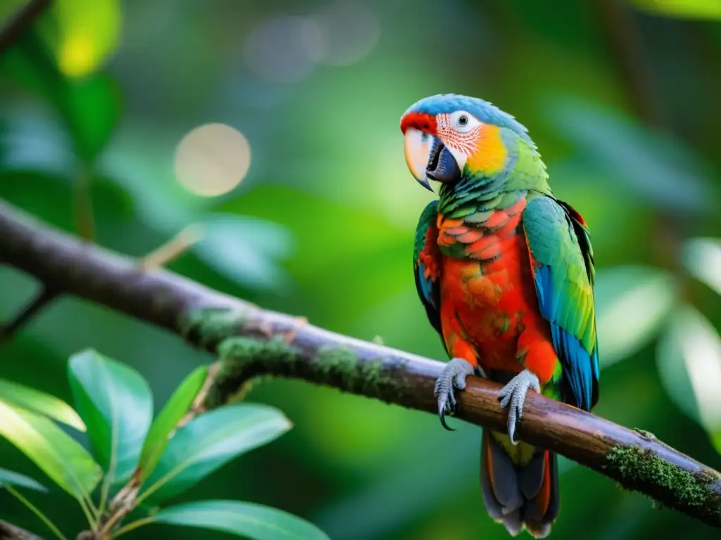 Espectacular loro amazónico cantando en la selva, destacando la belleza de las especies de aves cantoras de la Amazonía