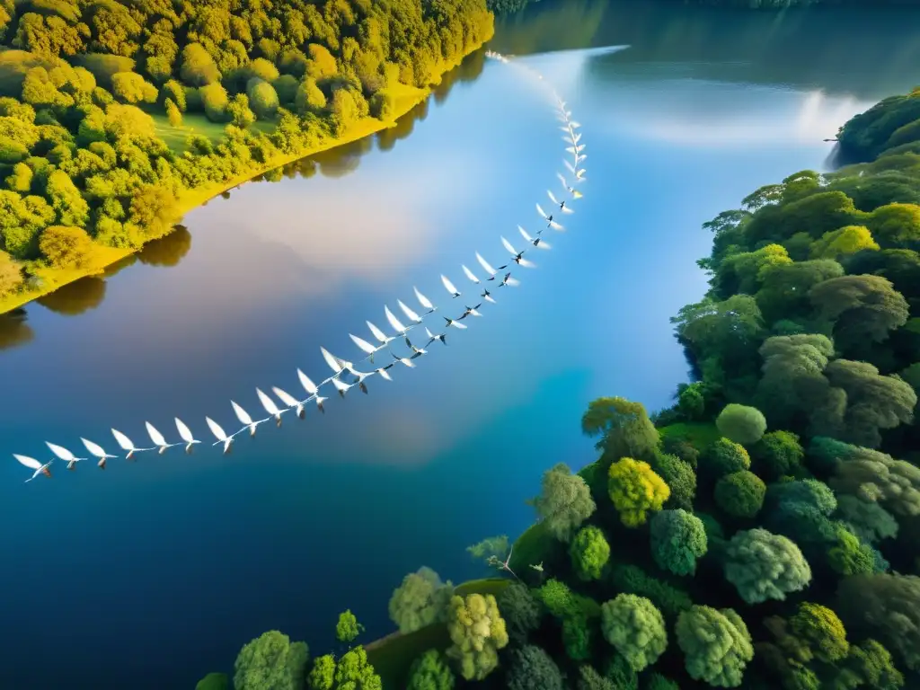 Un espectacular retrato en alta definición de un diverso grupo de aves en vuelo, capturado con detalle impecable