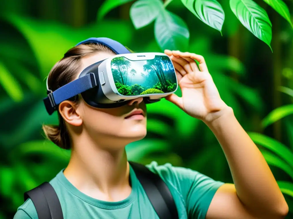 Estudiante disfruta inmersión en la selva con realidad virtual y aumentada para restauración de ecosistemas