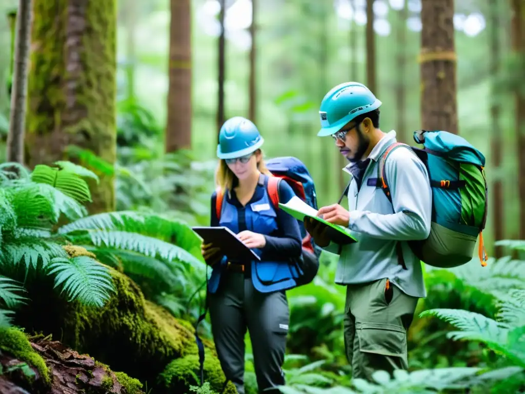 Estudiantes de postgrado realizando proyectos reales en ecosistemas diversos, inmersos en la exuberante naturaleza