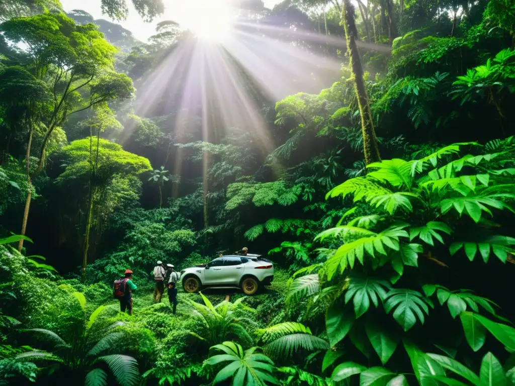 Estudiantes de postgrados en conservación de fauna silvestre realizando investigación de campo en la exuberante selva