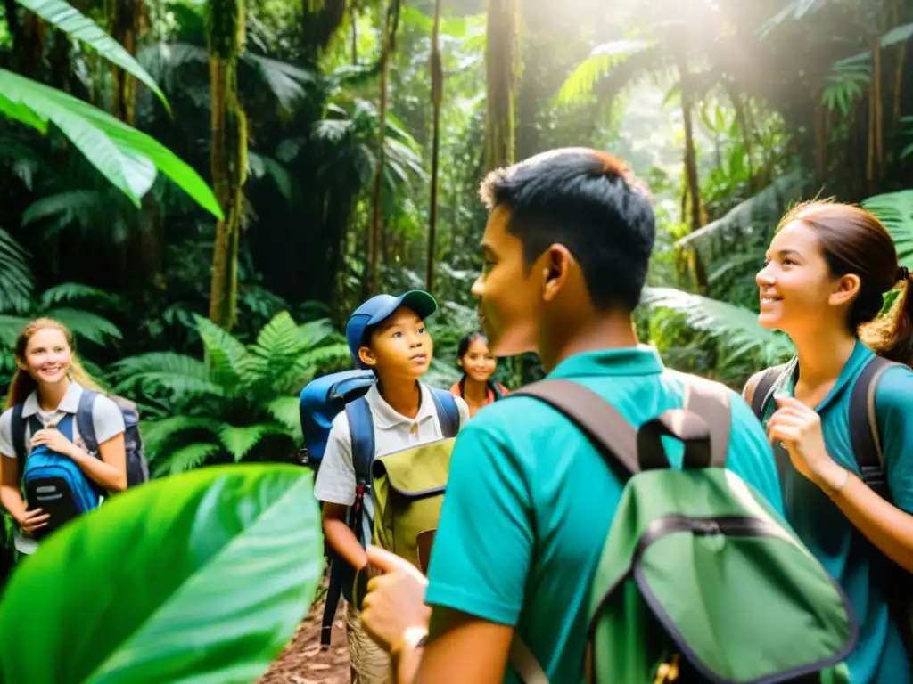 Estudiantes explorando la selva en una experiencia de ecoturismo como herramienta educativa