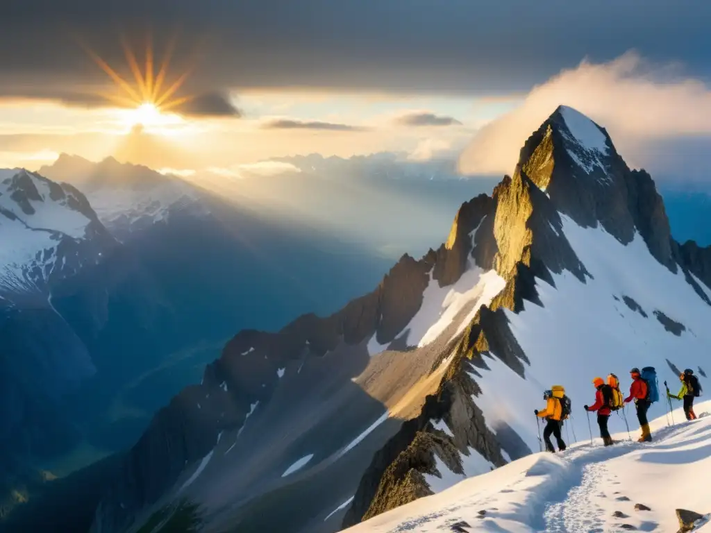 Expediciones en los ecosistemas de montaña emblemáticos: montañeros en la cima, la majestuosidad de la naturaleza