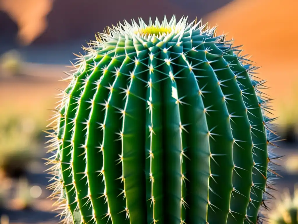 Exploración del ecosistema desierto Atacama: Detalles sorprendentes de un cactus en el árido desierto, resaltando su adaptación única