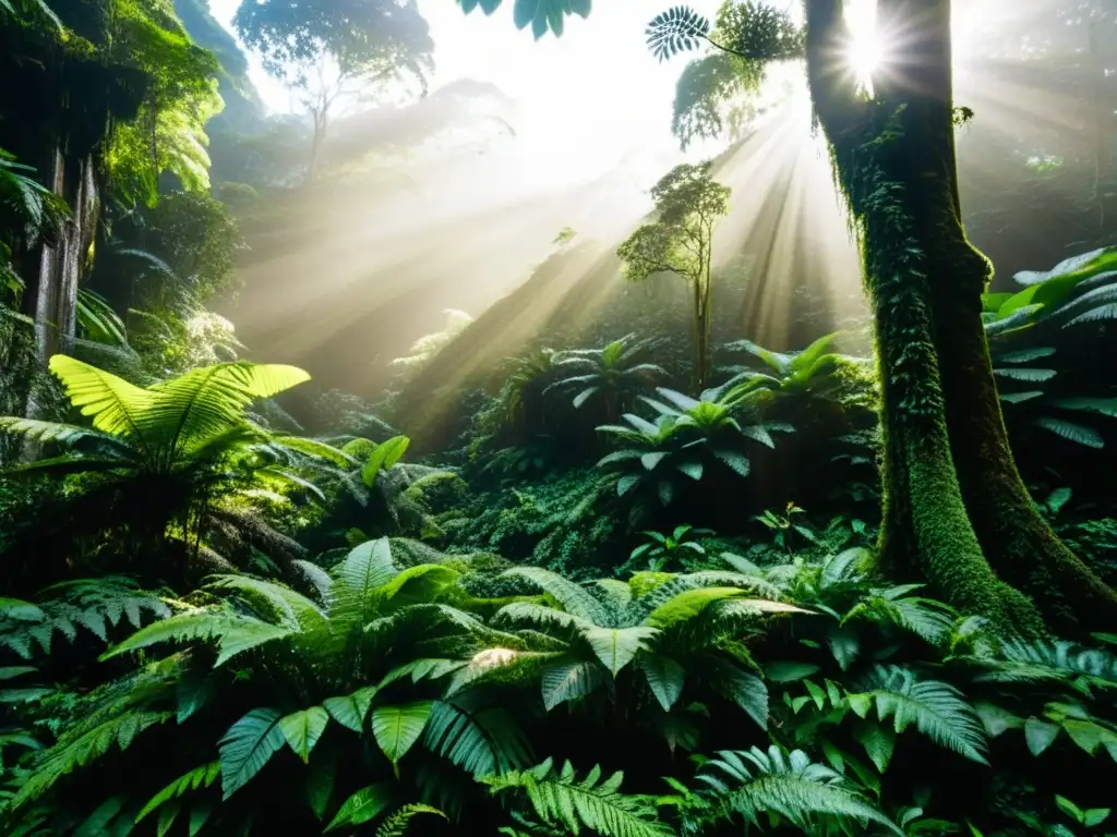 Exploración de ecosistemas antiguos en Borneo: exuberante selva con árboles centenarios, fauna y luz filtrada