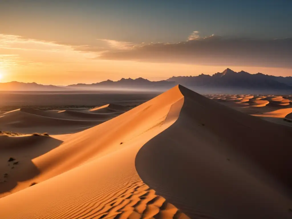 Un explorador solitario en el desierto, usando estrategias de navegación para sobrevivir