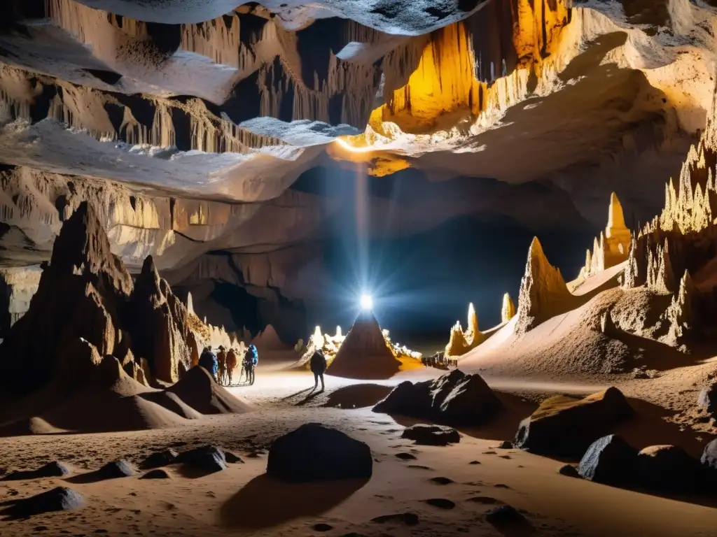 Exploradores admirando formaciones en cuevas, Conservación de cuevas emblemáticas