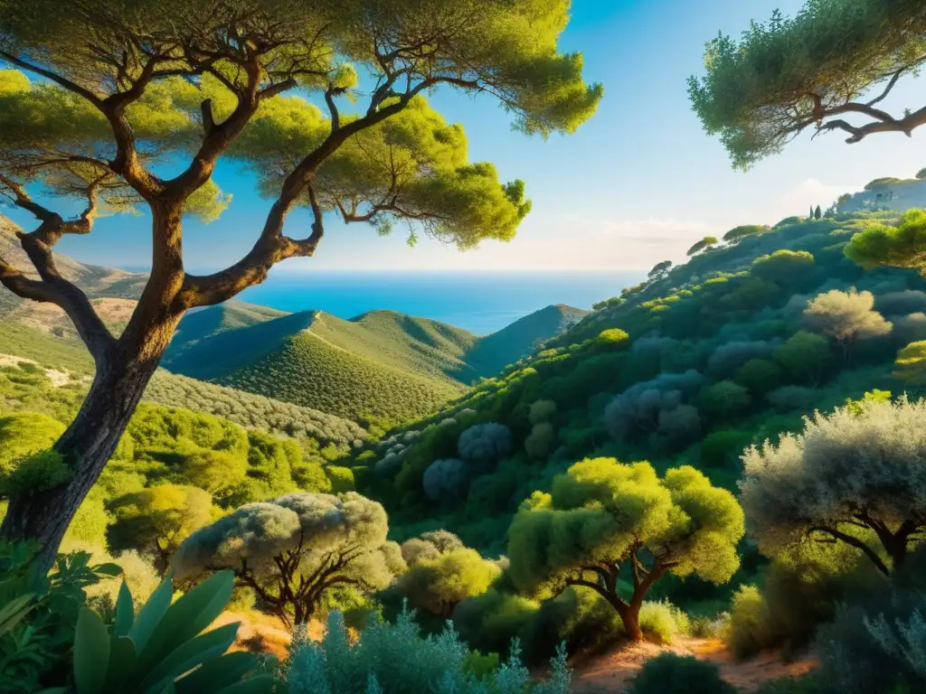Exuberante bosque mediterráneo con fauna y flora endémica