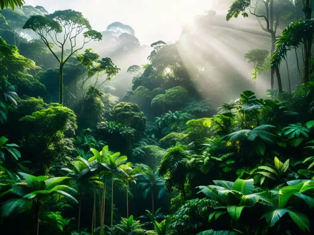 Un exuberante bosque tropical en 8k detalla la belleza natural y biodiversidad, reflejando el impacto de la conservación en el cambio climático