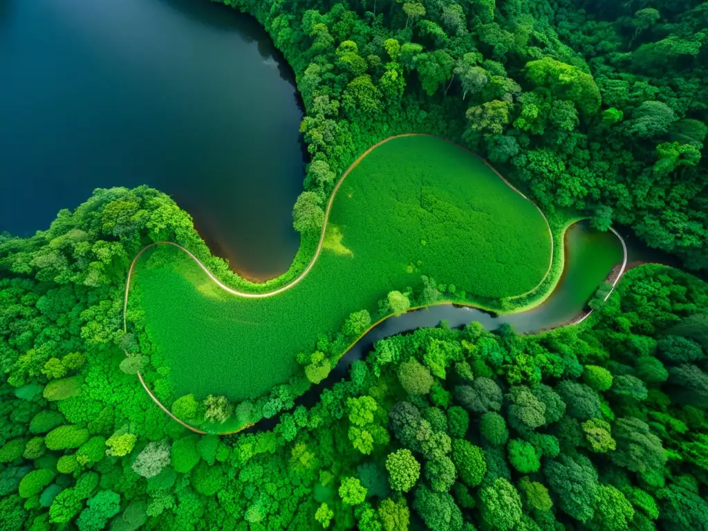 Un exuberante bosque tropical con un denso dosel verde