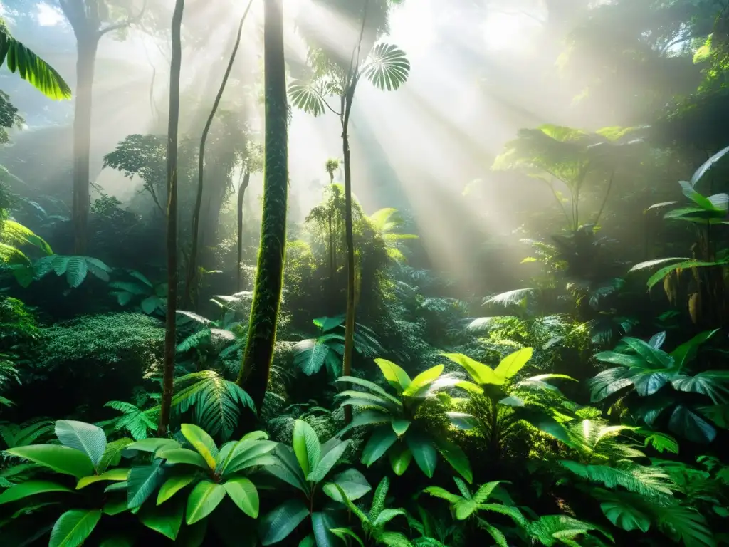 Un exuberante bosque tropical con una diversidad de vida silvestre y un aire de tranquilidad