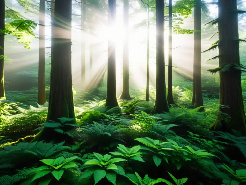 Un exuberante bosque con vida vibrante y diversa