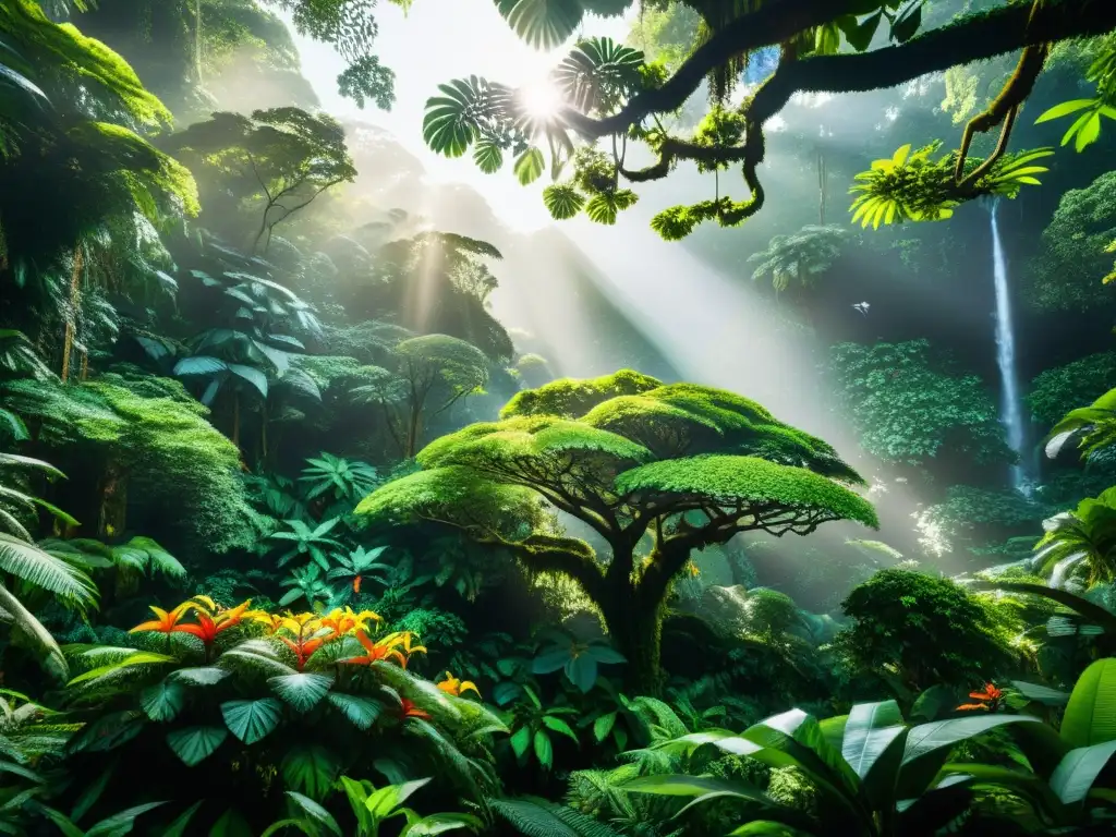 Una exuberante y diversa selva tropical en 8k, muestra la biodiversidad y la belleza natural