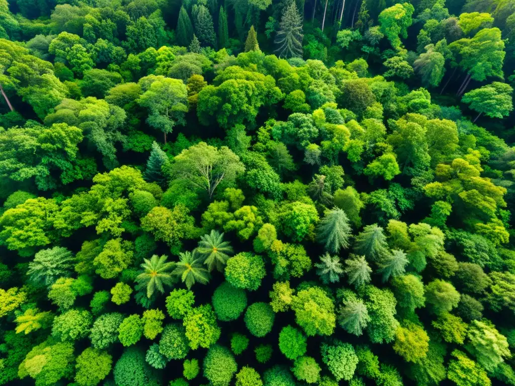 Una exuberante selva con diversidad de árboles maduros en distintos tonos de verde